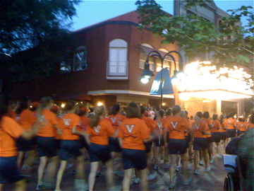 UVA pep marching by the Paramount