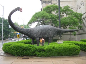 Snook and I with Pittsburgh's Diplodocus