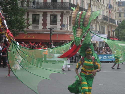 dragon at the tropical carnival parade