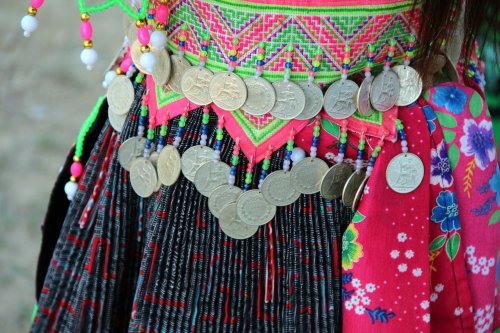The details of a beautiful traditional Hmong skirt.